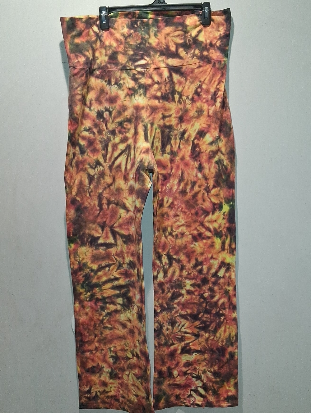 High-Waist Tie-Dye Wide Leg Pants - Orange Multi
